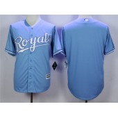 MLB Kansas City Royals Blank Light Blue New Cool Base Men Jersey