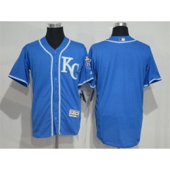 MLB Kansas City Royals Blank Navy Blue KC 2016 Flexbase Majestic Baseball Men Jersey