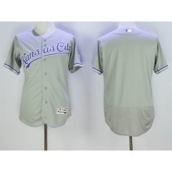 MLB Kansas City Royals Blank Retired Gray Road 2016 Majestic Baseball JerseyProgram FlexBase Men Jersey
