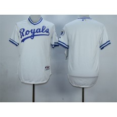 MLB Kansas City Royals Blank White 1974 Turn Back The Clock Stitched Men Jersey