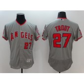 MLB LA Angels Of Anaheim 27 Mike Trout Gray Road 2016 Flexbase Majestic Baseball Men Jersey