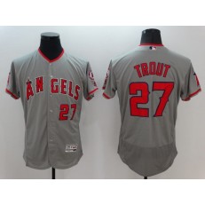MLB LA Angels Of Anaheim 27 Mike Trout Gray Road 2016 Flexbase Majestic Baseball Men Jersey