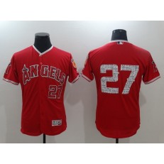 MLB LA Angels Of Anaheim 27 Mike Trout Red 2017 Spring Training Flexbase Collection Baseball Men Jersey