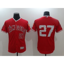 MLB LA Angels Of Anaheim 27 Mike Trout Red 2017 Spring Training Flexbase Collection Baseball Men Jersey