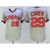 MLB LA Angels Of Anaheim 29 Rod Carew Retired Gray Pullover 2016 Flexbase Majestic Baseball Men Jersey