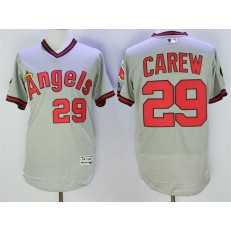 MLB LA Angels Of Anaheim 29 Rod Carew Retired Gray Pullover 2016 Flexbase Majestic Baseball Men Jersey