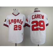 MLB LA Angels Of Anaheim 29 Rod Carew White 1982 Throwback Men Jersey