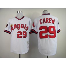 MLB LA Angels Of Anaheim 29 Rod Carew White 1982 Throwback Men Jersey