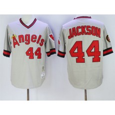 MLB LA Angels Of Anaheim 44 Reggie Jackson Retired Gray Pullover 2016 Flexbase Majestic Baseball Men Jersey