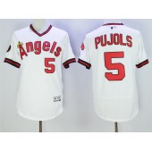 MLB LA Angels Of Anaheim 5 Albert Pujols White Pullover 2016 Flexbase Majestic Baseball Men Jersey