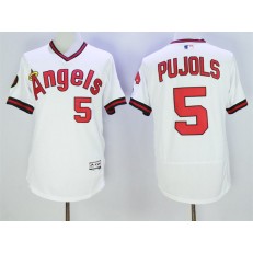 MLB LA Angels Of Anaheim 5 Albert Pujols White Pullover 2016 Flexbase Majestic Baseball Men Jersey