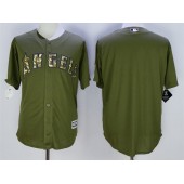 MLB LA Angels Of Anaheim Blank Green Salute To Service Majestic Baseball Men Jersey