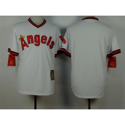 MLB LA Angels Of Anaheim Blank White 1980 Turn Back The Clock Men Jersey