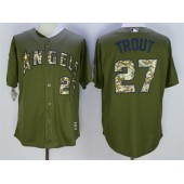 MLB LA Angels of Anaheim 27 Mike Trout  Green 2016 Cool Base Men Jersey