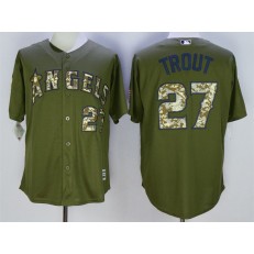MLB LA Angels of Anaheim 27 Mike Trout  Green 2016 Cool Base Men Jersey
