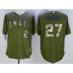 MLB LA Angels of Anaheim 27 Mike Trout  Green 2016 Cool Base Men Jersey