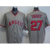 MLB LA Angels of Anaheim 27 Mike Trout Gray Road Stitched Majestic Cool Base Men Jersey