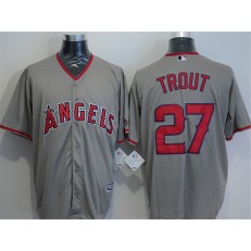 MLB LA Angels of Anaheim 27 Mike Trout Gray Road Stitched Majestic Cool Base Men Jersey