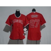 MLB LA Angels of Anaheim 27 Mike Trout Red Cool Base Men Jersey