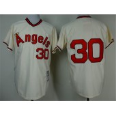 MLB LA Angels of Anaheim 30 Nolan Ryan 1973 Cream Throwback Men Jersey