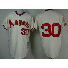 MLB LA Angels of Anaheim 30 Nolan Ryan 1973 Cream Throwback Men Jersey