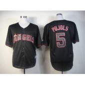 MLB LA Angels of Anaheim 5 Albert Pujols Black Fashion Men Jersey