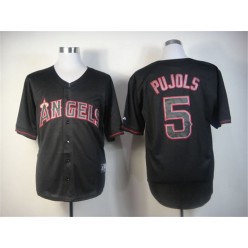 MLB LA Angels of Anaheim 5 Albert Pujols Black Fashion Men Jersey
