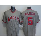 MLB LA Angels of Anaheim 5 Albert Pujols Gray Road Stitched Majestic Cool Base Men Jersey