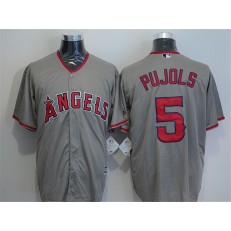 MLB LA Angels of Anaheim 5 Albert Pujols Gray Road Stitched Majestic Cool Base Men Jersey