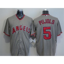MLB LA Angels of Anaheim 5 Albert Pujols Gray Road Stitched Majestic Cool Base Men Jersey