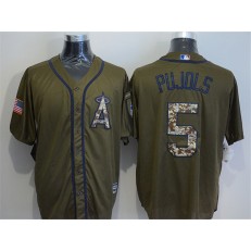 MLB LA Angels of Anaheim 5 Albert Pujols Green Salute To Service Majestic Baseball Men Jersey