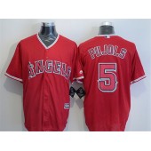 MLB LA Angels of Anaheim 5 Albert Pujols Red Stitched Majestic Cool Base Men Jersey