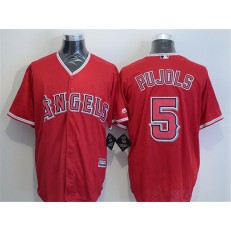 MLB LA Angels of Anaheim 5 Albert Pujols Red Stitched Majestic Cool Base Men Jersey