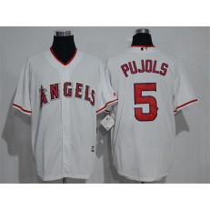 MLB LA Angels of Anaheim 5 Albert Pujols White Home Stitched Majestic Cool Base Men Jersey