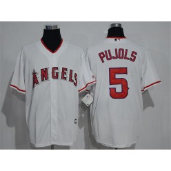 MLB LA Angels of Anaheim 5 Albert Pujols White Home Stitched Majestic Cool Base Men Jersey