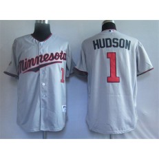 MLB Minnesota Twins 1 Orlando Hudson Grey Men Jersey