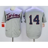 MLB Minnesota Twins 14 Kent Hrbek Retired Road 1969 Gray Wool Mitchell & Ness Throwback Men Jersey