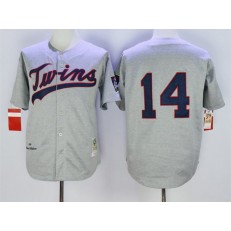 MLB Minnesota Twins 14 Kent Hrbek Retired Road 1969 Gray Wool Mitchell & Ness Throwback Men Jersey