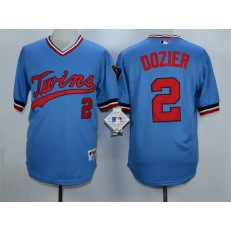 MLB Minnesota Twins 2 Brian Dozier Blue Cooperstown Men Jersey