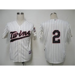 MLB Minnesota Twins 2 Brian Dozier Cream Blue Strip Cool Base Men Jersey