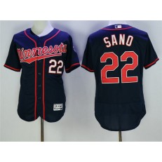 MLB Minnesota Twins 22 Miguel Sano Navy Blue 2016 Flexbase Majestic Baseball Men Jersey