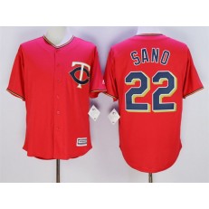 MLB Minnesota Twins 22 Miguel Sano Red Alternate Stitched Majestic 2016 Cool Base Men Jersey