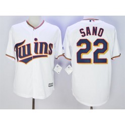 MLB Minnesota Twins 22 Miguel Sano White Home Stitched Majestic Cool Base Men Jersey