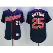 MLB Minnesota Twins 25 Byron Buxton Navy Blue 2016 Flexbase Majestic Baseball Men Jersey