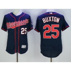 MLB Minnesota Twins 25 Byron Buxton Navy Blue 2016 Flexbase Majestic Baseball Men Jersey
