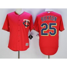 MLB Minnesota Twins 25 Byron Buxton Red Alternate Stitched Majestic 2016 Cool Base Men Jersey