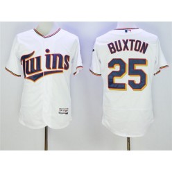 MLB Minnesota Twins 25 Byron Buxton White Home 2016 Flexbase Majestic Baseball Men Jersey