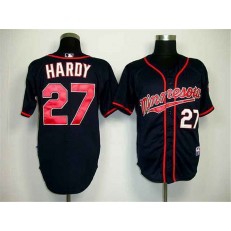 MLB Minnesota Twins 27 J. J. Hardy Blue Cool Base Men Jersey
