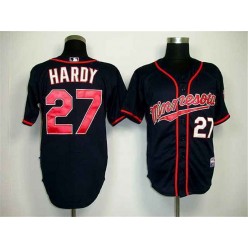 MLB Minnesota Twins 27 J. J. Hardy Blue Cool Base Men Jersey
