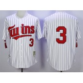 MLB Minnesota Twins 3 Harmon Killebrew Retired 1991 White Pinstirpe Mitchell & Ness Throwback Men Jersey